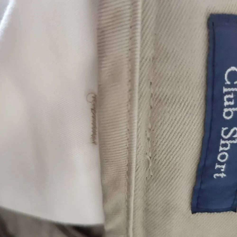 Vineyard Vines Mens Khaki Cotton Club Shorts Flat Front Waist 33